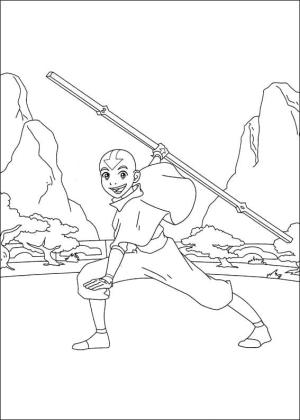 Avatar Son Havabükücü boyama sayfası,  coloring page, Eğlenceli Aang, 