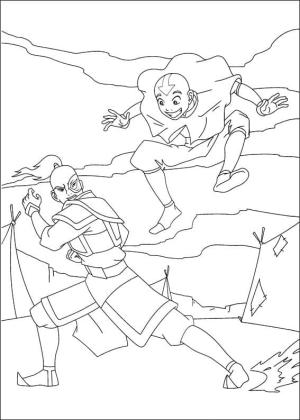 Avatar Son Havabükücü boyama sayfası,  coloring page, Aang ve Zuko, 