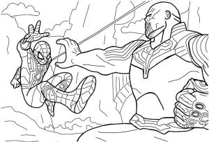 Avengers Sonsuzluk Savaşı boyama sayfası,  coloring page, Örümcek Adam Vs Thanos, 