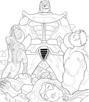 Avengers (Yenilmezler) boyama sayfası,  coloring page, Thanos Yenilmezleri Yok Ediyor, 