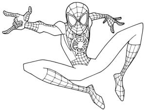 Avengers (Yenilmezler) boyama sayfası,  coloring page, Örümcek Adam’ın Zıplamasını Çiz, 