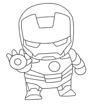 Avengers (Yenilmezler) boyama sayfası,  coloring page, Sevimli Chibi Demir Adam, 