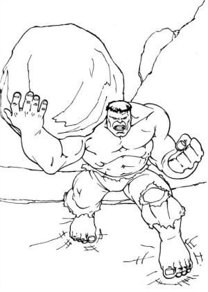 Avengers (Yenilmezler) boyama sayfası,  coloring page, Hulk Tutma Kaya, 