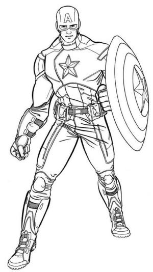 Avengers (Yenilmezler) boyama sayfası,  coloring page, Süper Kahraman Kaptan Amerika, 