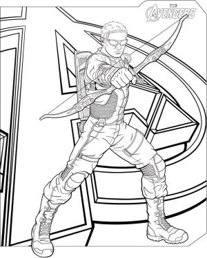 Avengers (Yenilmezler) boyama sayfası,  coloring page, Marvel Yenilmezler Hawkeye, 