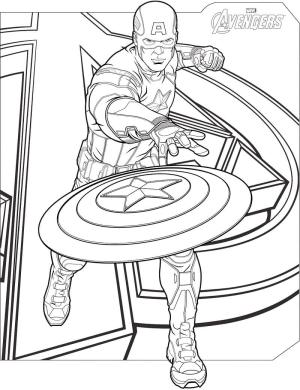 Avengers (Yenilmezler) boyama sayfası,  coloring page, Marvel Yenilmezler Kaptan Amerika, 