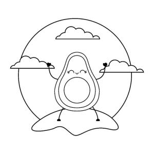 Avokado boyama sayfası,  coloring page, iyi avokado, 