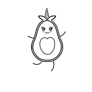 Avokado boyama sayfası,  coloring page, Kawaii avokado, 