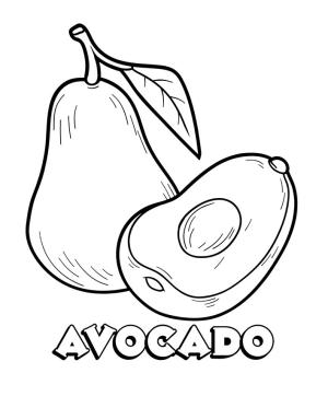 Avokado boyama sayfası,  coloring page, avokado 7, 