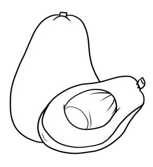 Avokado boyama sayfası,  coloring page, avokado 12, 