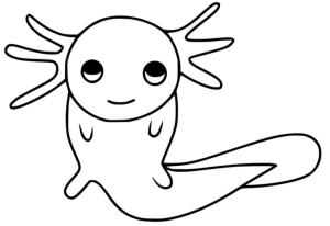 Axolotl boyama sayfası,  coloring page, Sevgili Axolotl., 