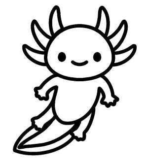 Axolotl boyama sayfası,  coloring page, Komik aksolotl., 