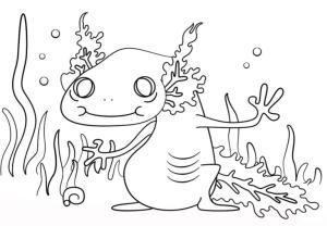 Axolotl boyama sayfası,  coloring page, İnanılmaz Axolotl, 