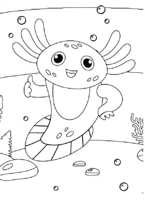 Axolotl boyama sayfası,  coloring page, Axolotl iyi., 