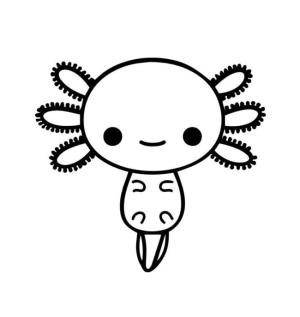 Axolotl boyama sayfası,  coloring page, Bebek Axolotl., 