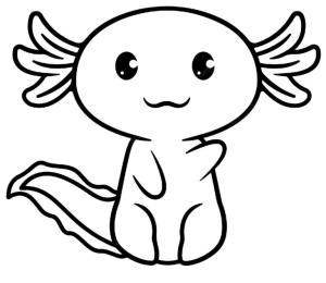 Axolotl boyama sayfası,  coloring page, Büyüleyici Axolotl., 