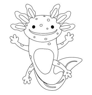 Axolotl boyama sayfası,  coloring page, Benekli Axolotl., 