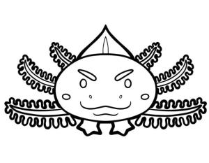 Axolotl boyama sayfası,  coloring page, Axolotl tehditkar bir bakışla., 