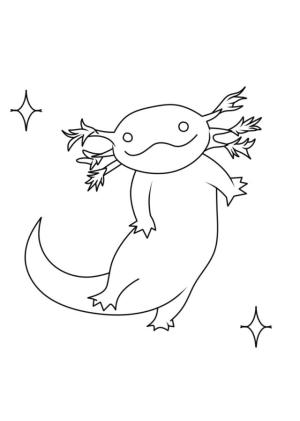 Axolotl boyama sayfası,  coloring page, Axolotl’un renklendirilmesi için resim., 