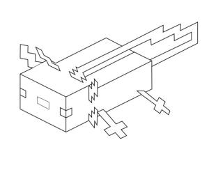 Axolotl boyama sayfası,  coloring page, Minecraft’taki Axolotl., 