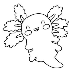 Axolotl boyama sayfası,  coloring page, Gülen Axolotl, 