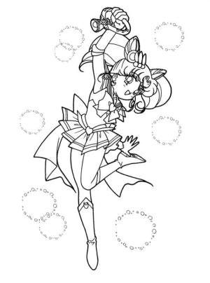 Ay Savaşçısı boyama sayfası,  coloring page, Chibiusa içinde Ayın denizci eri, 