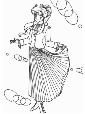 Ay Savaşçısı boyama sayfası,  coloring page, Sailor Moon’dan Makoto Kino, 