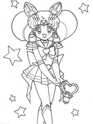 Ay Savaşçısı boyama sayfası,  coloring page, Sevimli Chibiusa, 