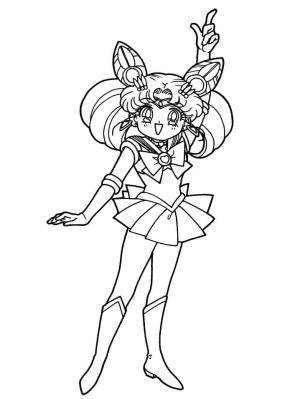 Ay Savaşçısı boyama sayfası,  coloring page, Sevimli Chibiusa Güzel, 