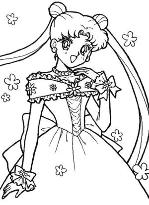 Ay Savaşçısı boyama sayfası,  coloring page, Sevimli Usagi Tsukino Özgür, 