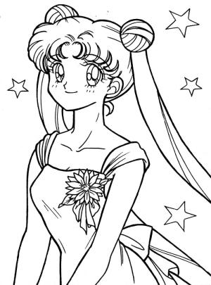 Ay Savaşçısı boyama sayfası,  coloring page, Mutlu Usagi Tsukino, 