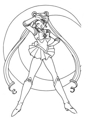 Ay Savaşçısı boyama sayfası,  coloring page, Şaşırtıcı Sailor Moon, 