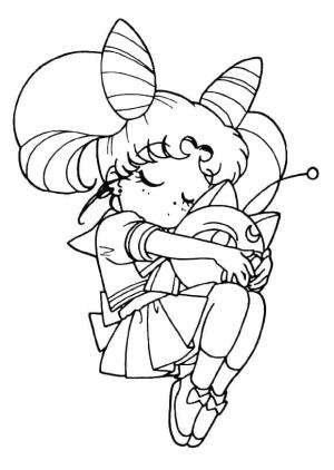 Ay Savaşçısı boyama sayfası,  coloring page, Anime Sailor Moon’dan Chibiusa, 