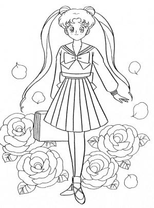 Ay Savaşçısı boyama sayfası,  coloring page, Anime Sailor Moon’dan Usagi Tsukino, 