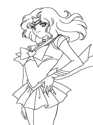 Ay Savaşçısı boyama sayfası,  coloring page, Michiru Kaiou Denizci Neptün, 