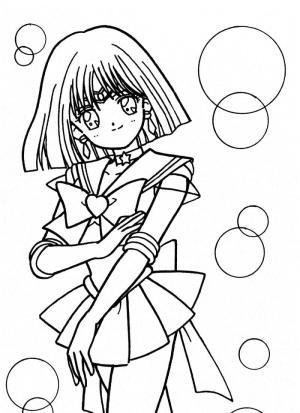 Ay Savaşçısı boyama sayfası,  coloring page, Sailor Moon’dan Denizci Satürn, 