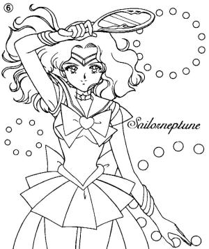 Ay Savaşçısı boyama sayfası,  coloring page, Sailor Moon’dan Sailor Neptün, 