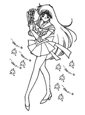 Ay Savaşçısı boyama sayfası,  coloring page, Sailor Moon’dan Sailor Mars, 