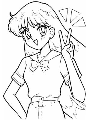 Ay Savaşçısı boyama sayfası,  coloring page, Sailor Moon’dan Rei Hino, 