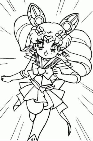 Ay Savaşçısı boyama sayfası,  coloring page, Chibiusa Ayın denizci eri, 