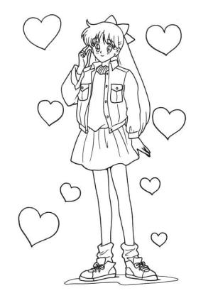 Ay Savaşçısı boyama sayfası,  coloring page, Sailor Moon’dan Minako Aino, 