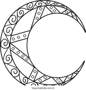 Ay boyama sayfası – sanatsal çalışma, çocuklar için