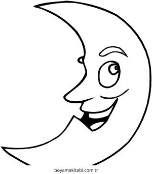 Ay boyama sayfası – eğlenceli etkinlik, el becerilerini geliştirir