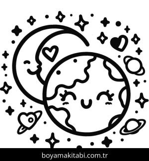 Ay boyama sayfası,  coloring page, , 