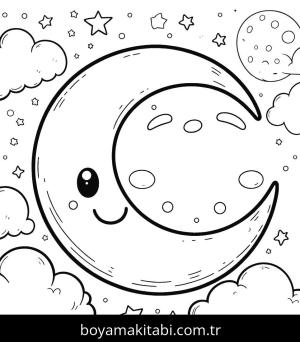 Ay boyama sayfası,  coloring page, , 