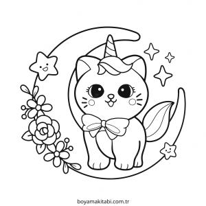 Ay boyama sayfası – eğlenceli etkinlik, el becerilerini geliştirir