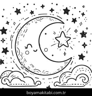 Ay boyama sayfası,  coloring page, , 