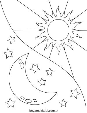 Ay boyama sayfası – boyama çalışması, yaratıcılığı geliştirir