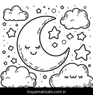 Ay boyama sayfası,  coloring page, , 