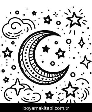 Ay boyama sayfası,  coloring page, , 